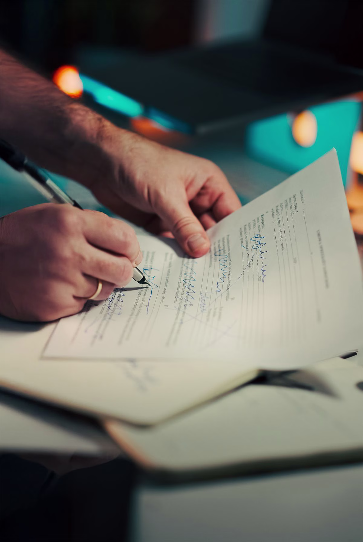 Firma de contrato de alquiler